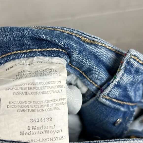 Vintage Lee women’s button fly rainbow stitch light wash bootcut jean size 8 - Picture 6 of 7